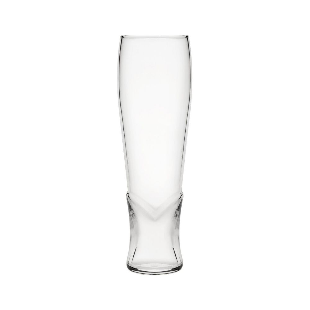 Ένα άδειο μακρόστενο ποτήρι μπύρας