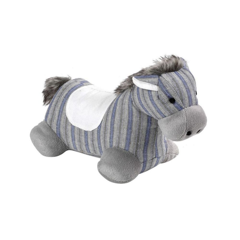 Ένα ριγέ αλογάκι με λευκή σέλα