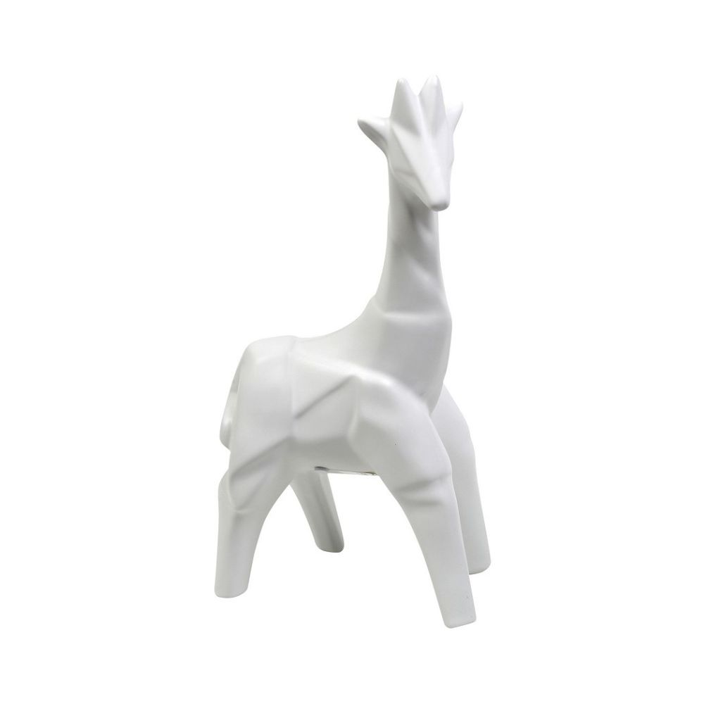 Μία λευκή γεωμετρική καμηλοπάρδαλη σε λευκό φόντο