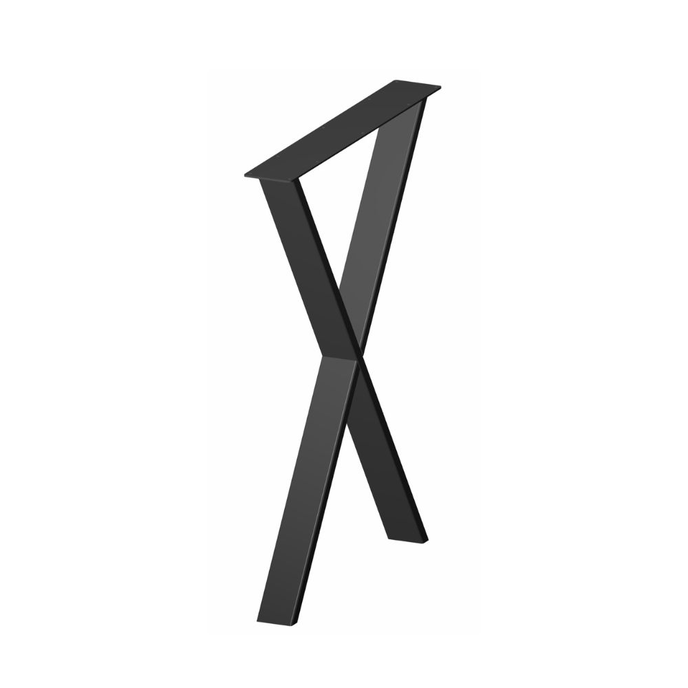 Ένα μεταλλικό μαύρο πόδι τραπεζιού χιαστή