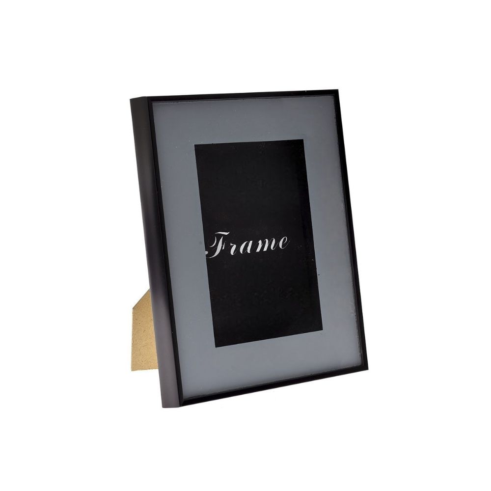 Μία γυάλινη κορνίζα για φωτογραφίες 10x15 μαύρη με γκρι