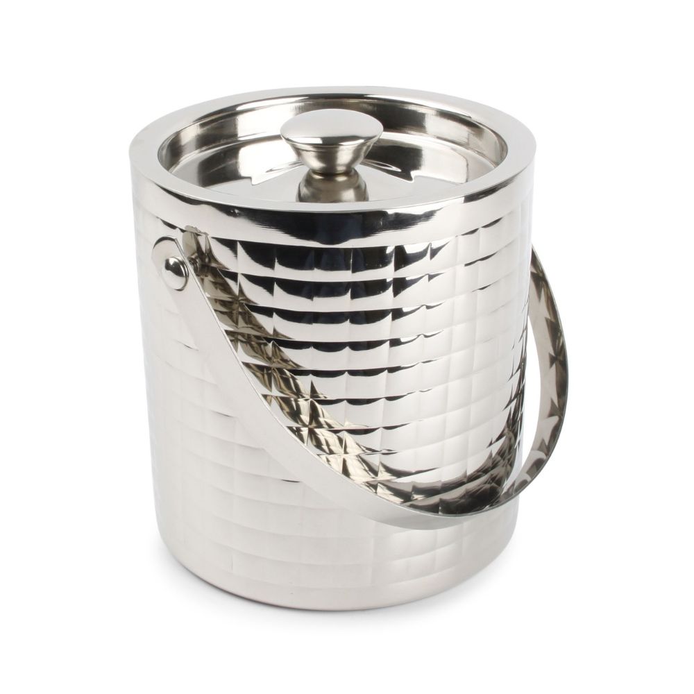 Ένα ανοξείδωτο παγοδοχείο σε χρώμιο γυαλιστερό χρώμα