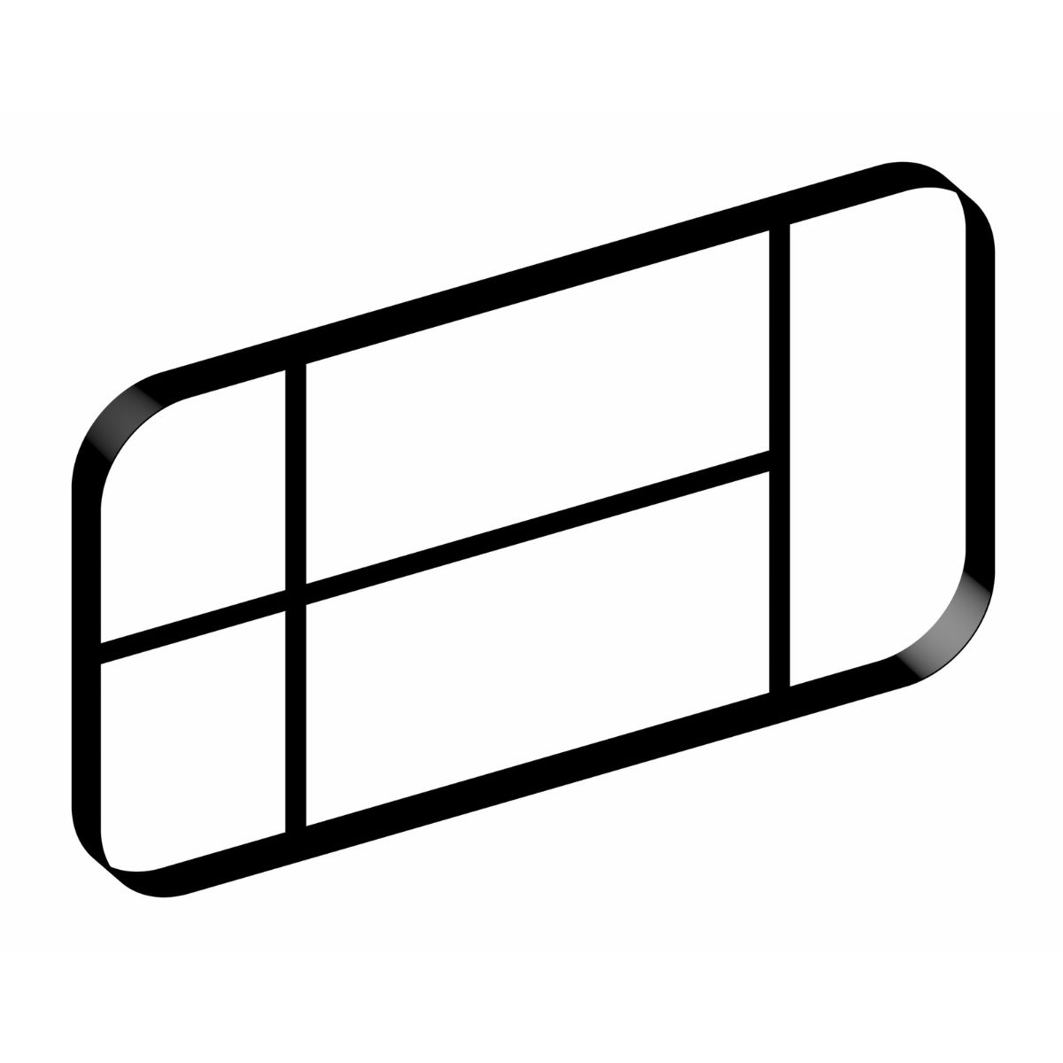 Ένα μαύρο μεταλλικό πλαίσιο καθρέπτη φωτογραφισμένο οριζόντια