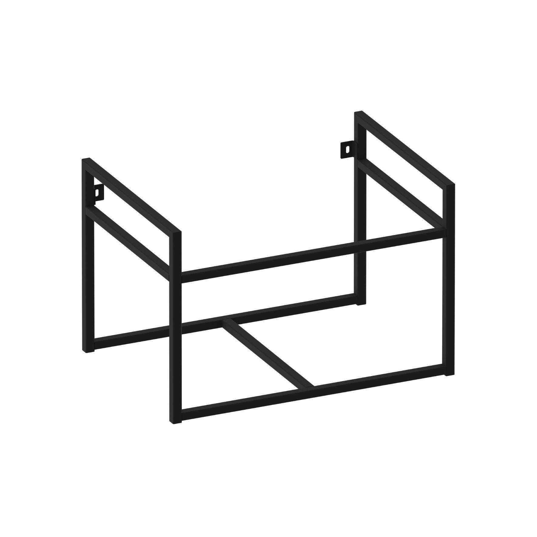 Μία μεσαία επιτοίχια μεταλλική μαύρη βάση για έπιπλο νιπτήρα