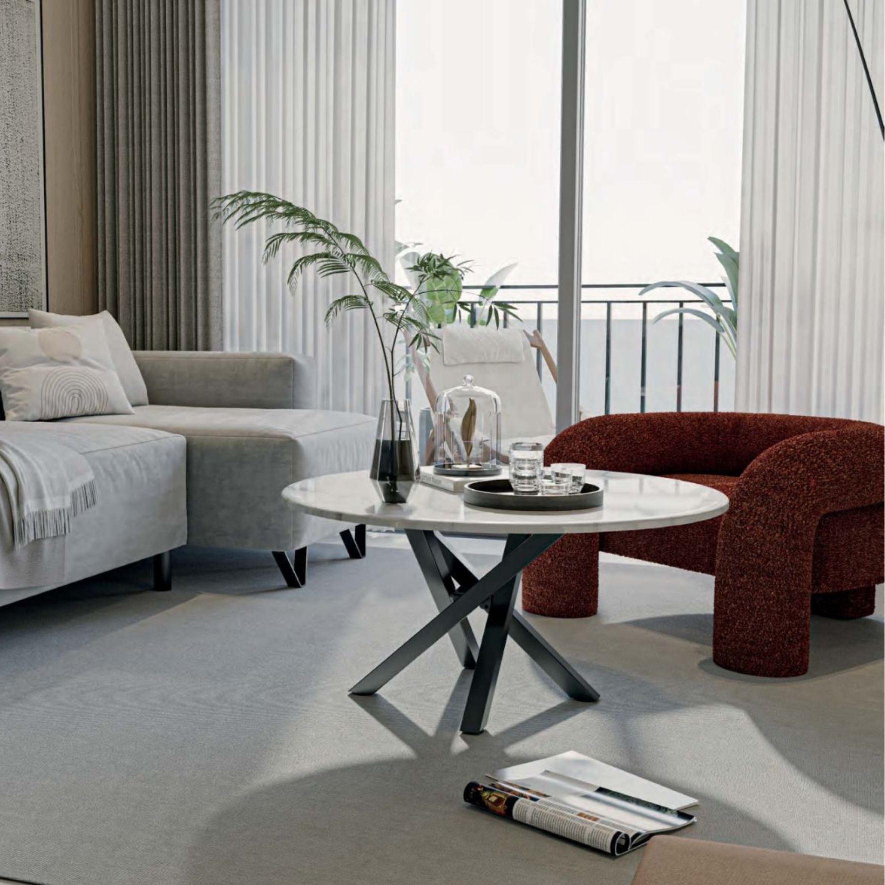 Μεταλλική βάση τραπεζιού τύπου Χ Ø55x43 cm σε μαύρο ματ με ρεγουλατόρους