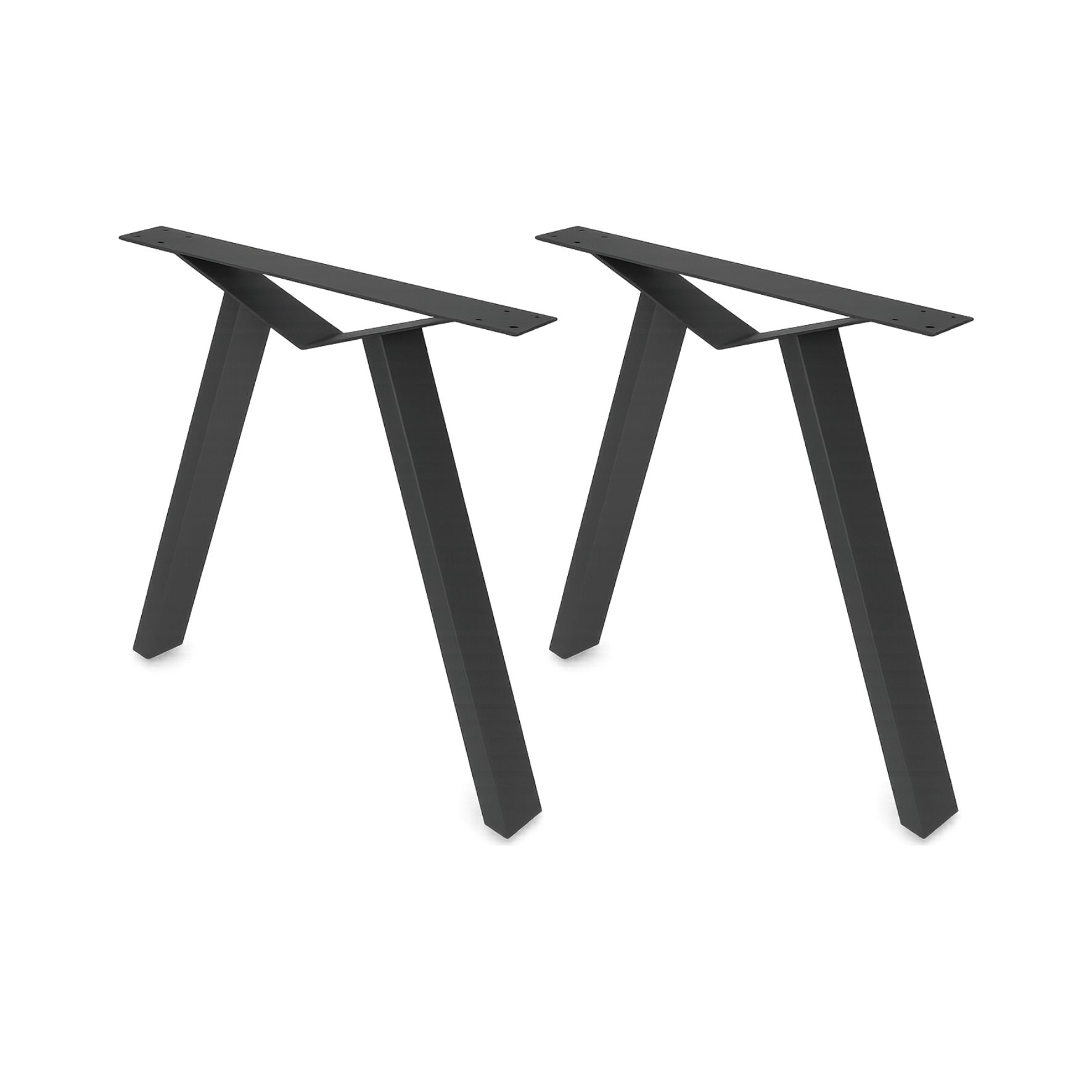 Σετ μεταλλικών ποδιών τραπεζιού τύπου Λ σε μαύρο ματ χρώμα, διαστάσεων 73x80 cm