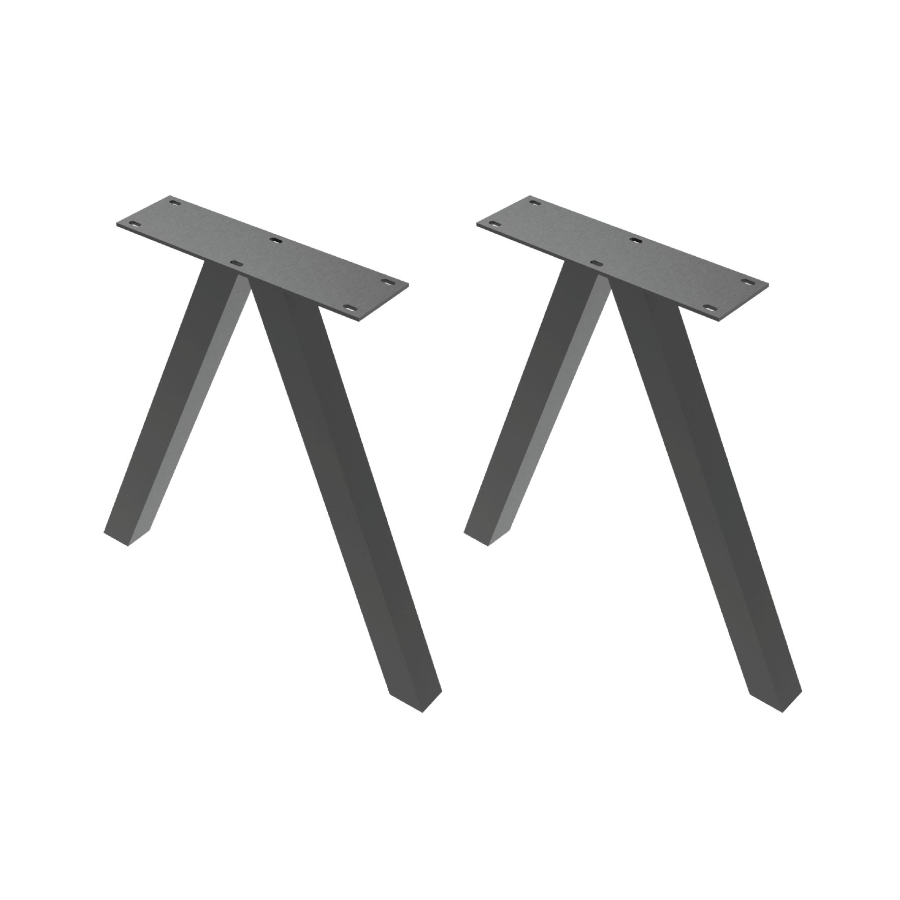 Σετ μεταλλικών ποδιών τραπεζιού τύπου V σε μαύρο ματ χρώμα, διαστάσεων 73x45 cm